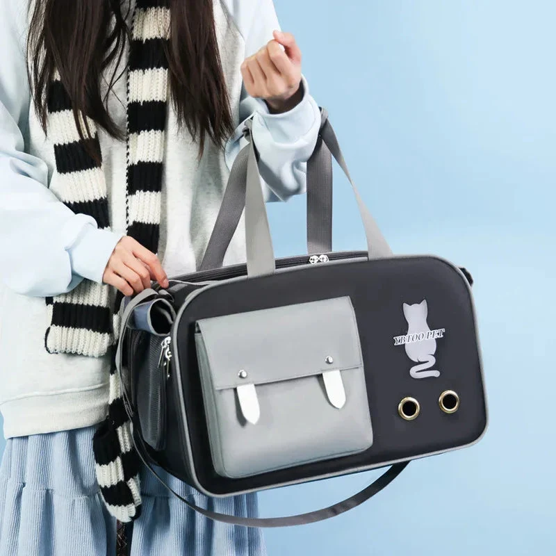 Outdoor Portable Pet Shoulder Bag Large Capacity Breathable Cat Carrying Bag