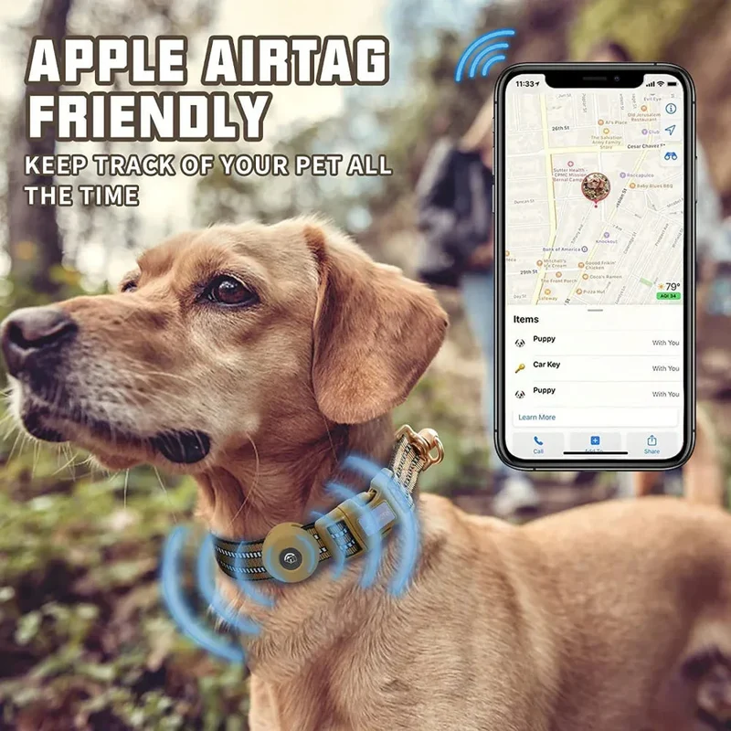 Silicone Case Nylon Anti-Lost Dog Collar