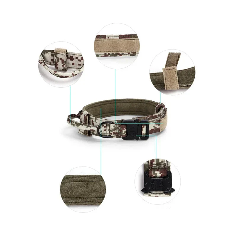 Tactical Adjustable Dog Collar Military German Shepherd Training Medium Large Pet Collar
