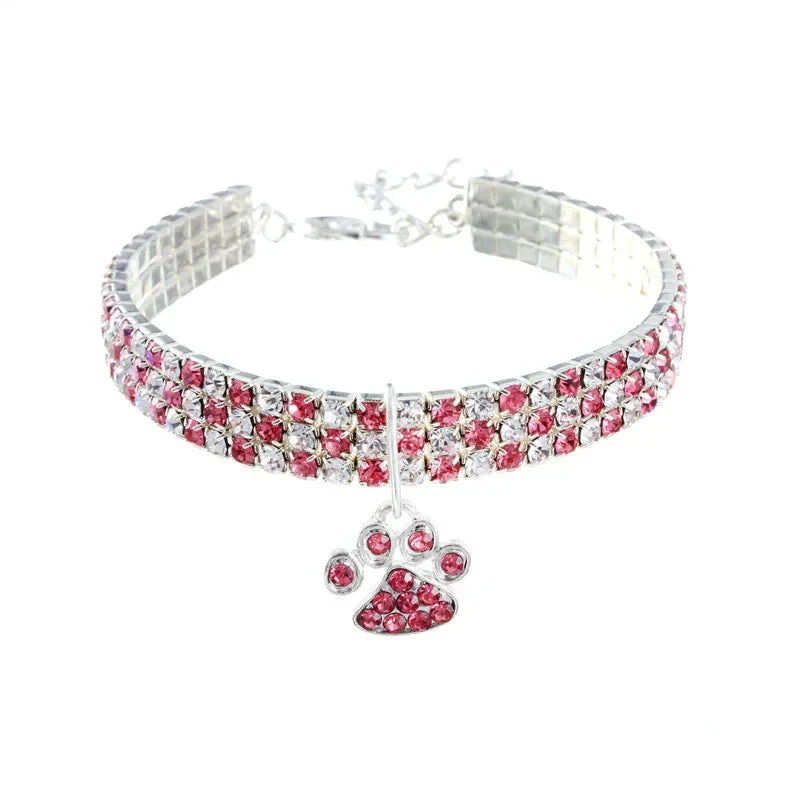 Pet Collar Necklace Jewelry With Diamonds For Cats And Dogs
