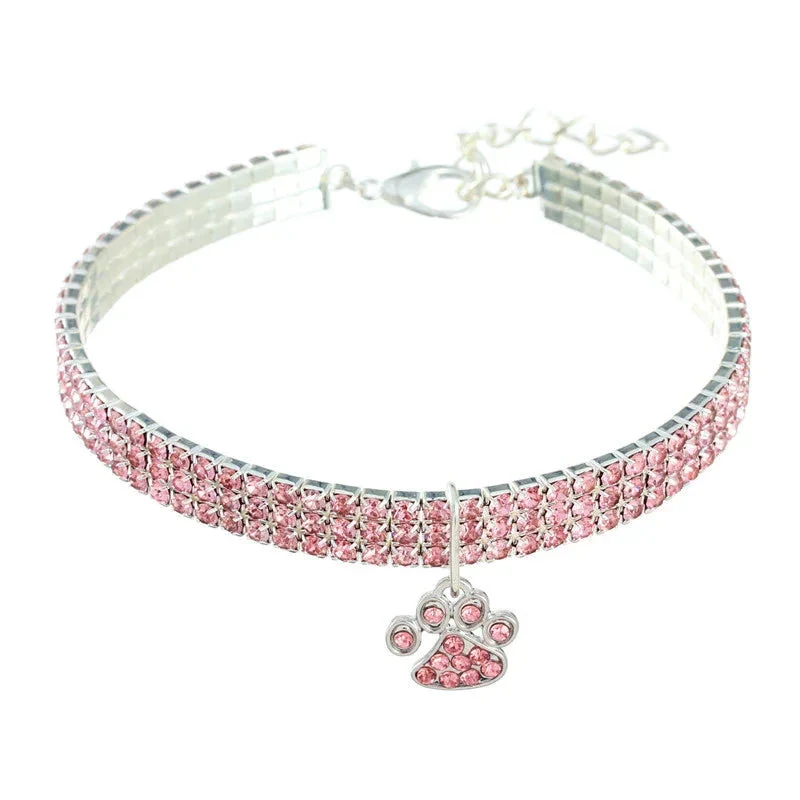 Pet Collar Necklace Jewelry With Diamonds For Cats And Dogs