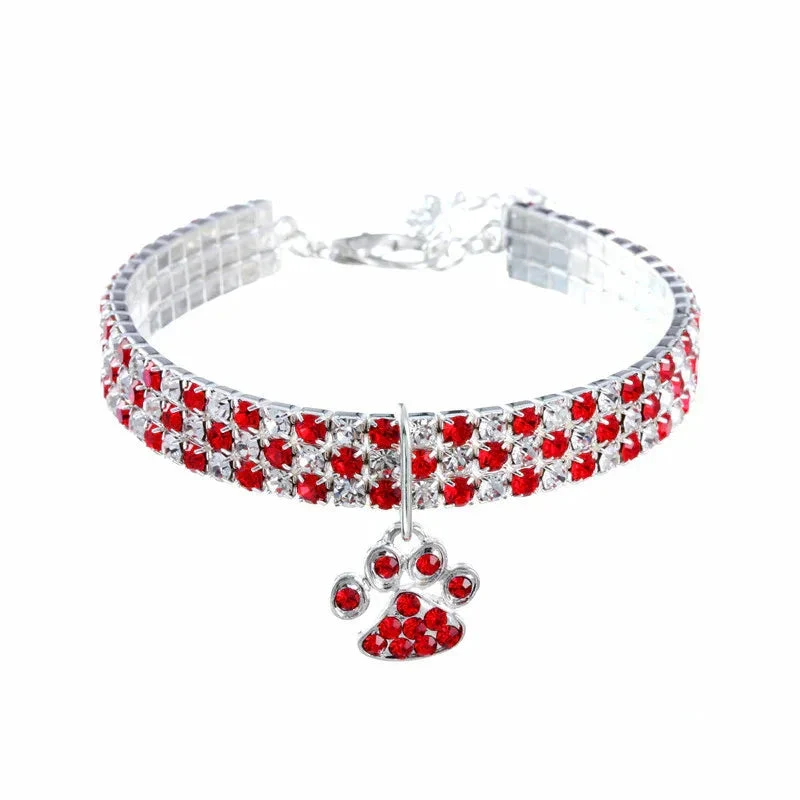 Pet Collar Necklace Jewelry With Diamonds For Cats And Dogs