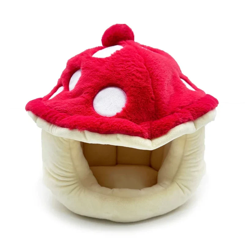 Comfortable Warm Plush Cute Mushroom pet Dog Cat House Bed