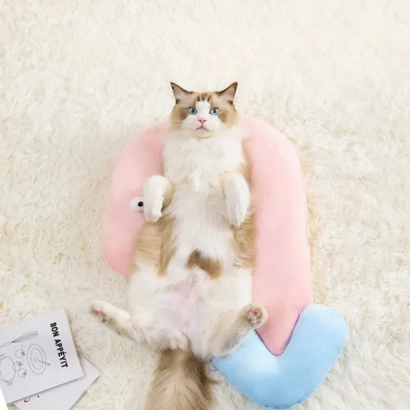 Cute Cat Eye Pillow Pet Neck Support Sleeping Pillow For All Seasons Cat And Dogs Supplies Pet Accessories