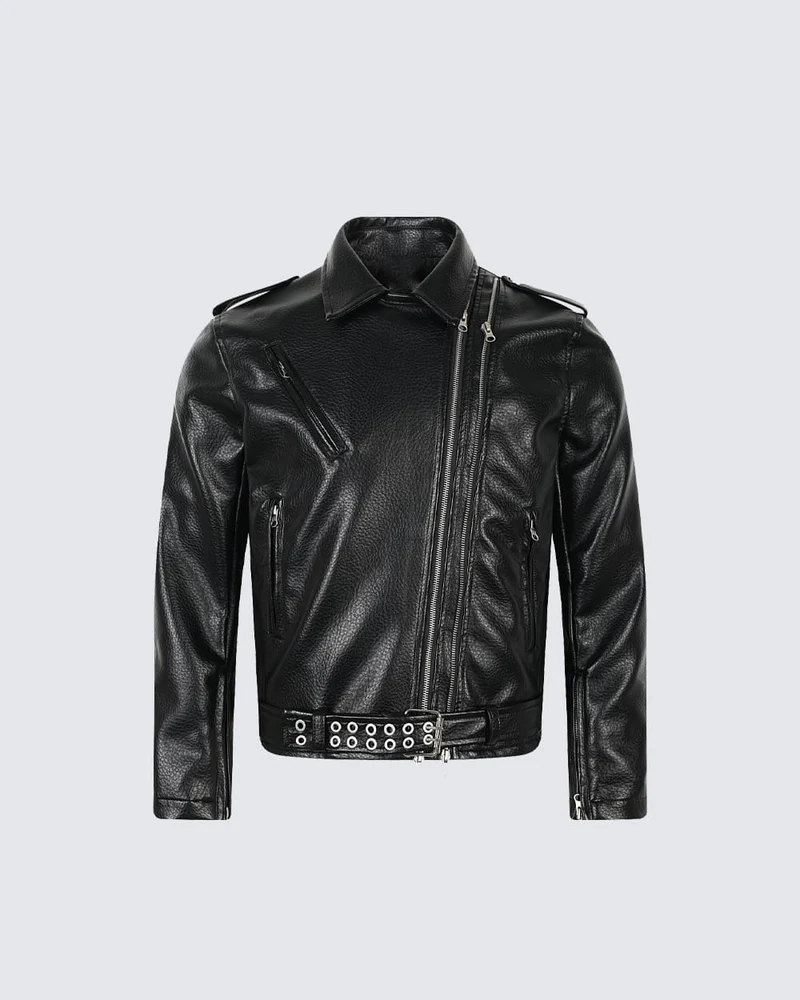Asymmetric Zip Faux Leather Jacket