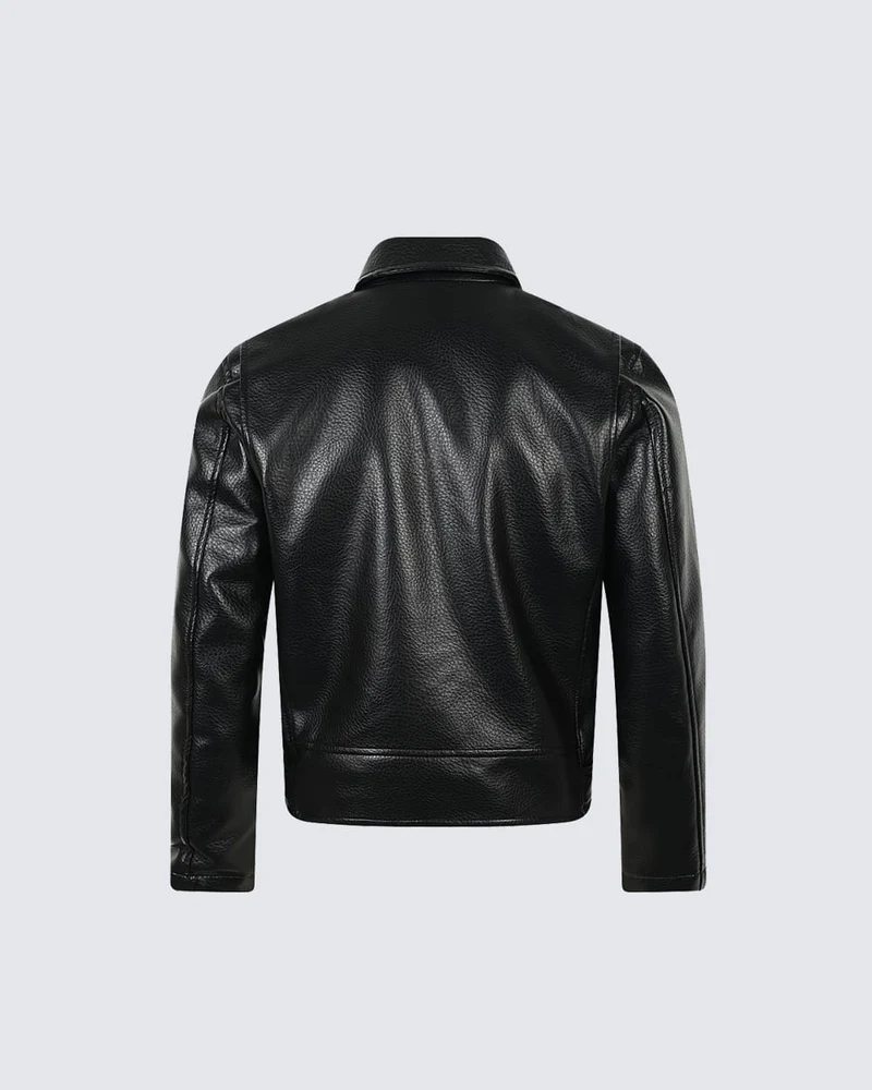 Asymmetric Zip Faux Leather Jacket