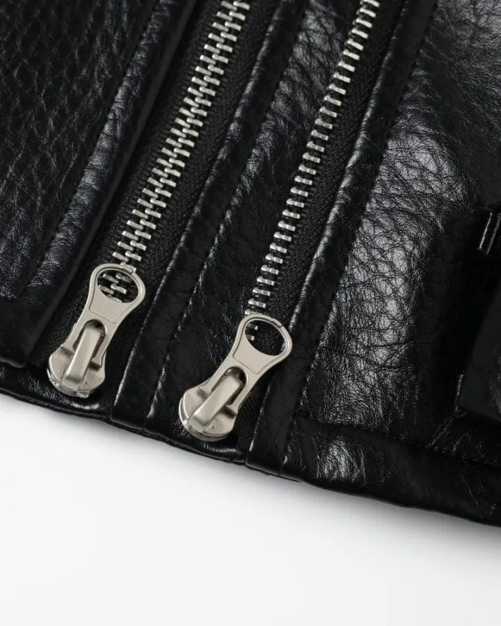 Asymmetric Zip Faux Leather Jacket