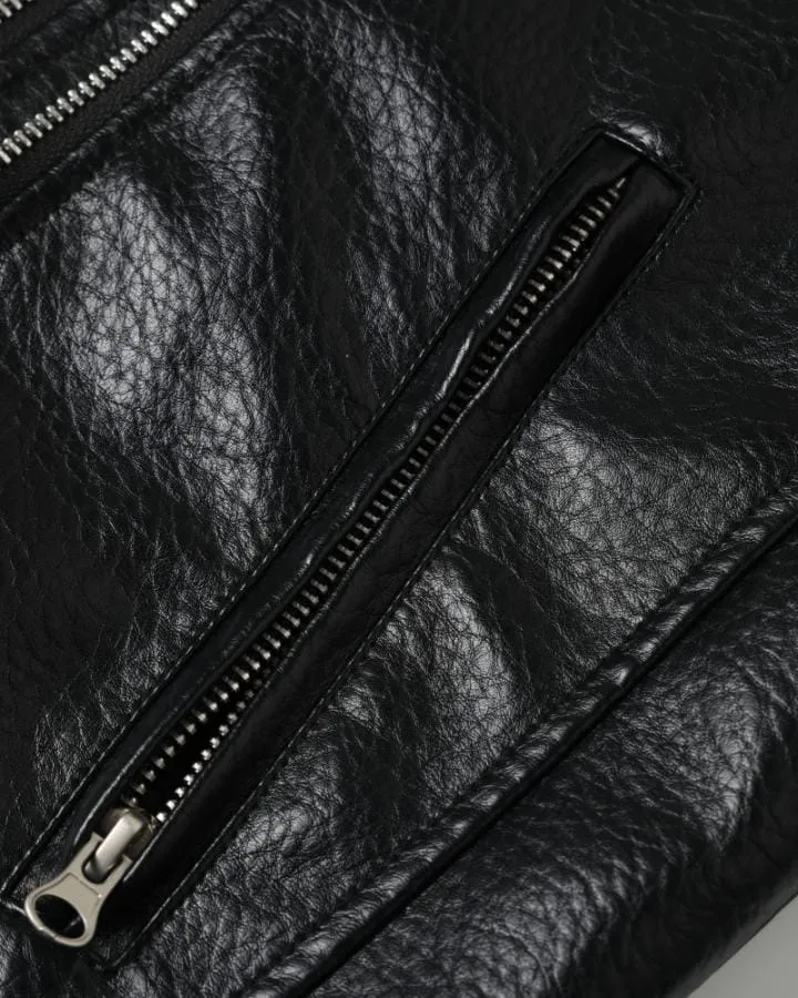 Asymmetric Zip Faux Leather Jacket