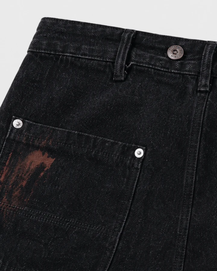 American Retro Short Hellstar Denim Straight Leg Shorts