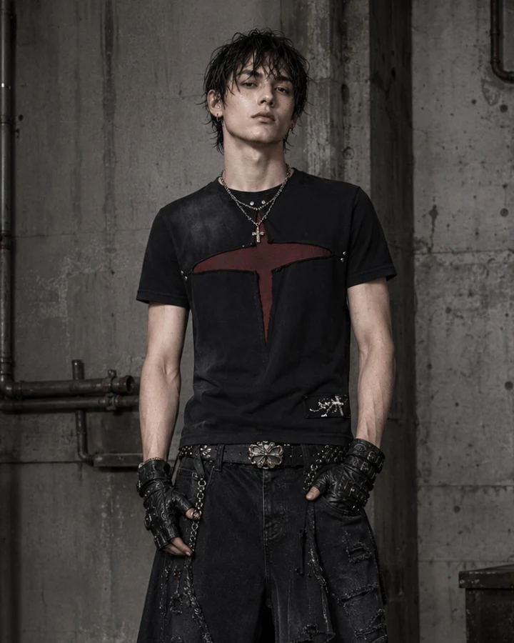 Cross Cutout Graphic T-Shirt