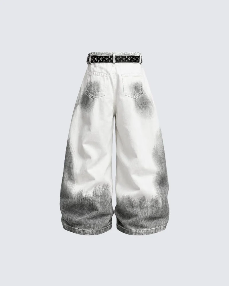KIIKIO Wasteland Distressed Scimitar Jeans