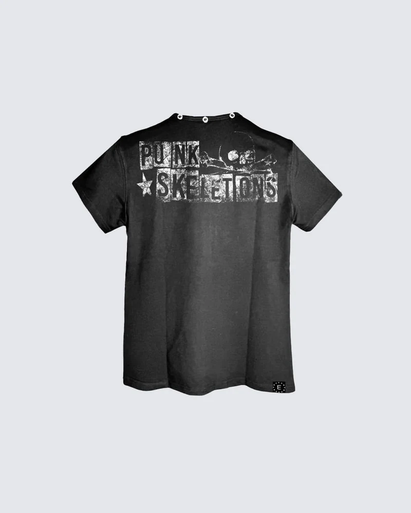 KIIKIO Dark Street Metal-Decorated Crew Neck Tee