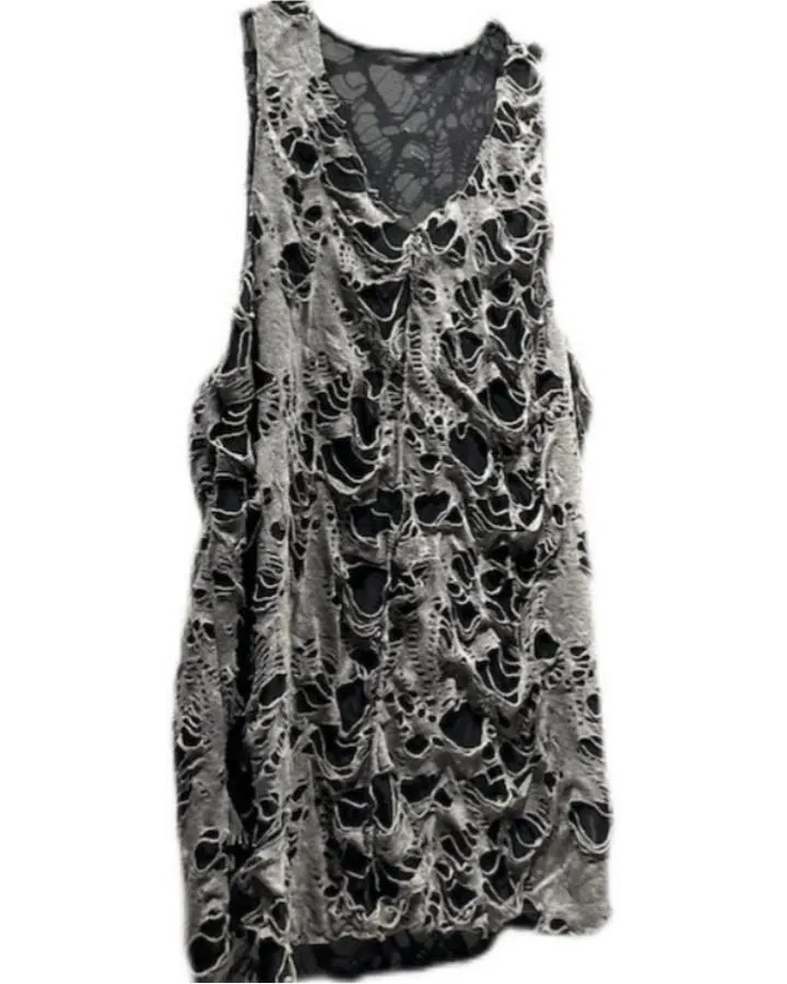 KIIKIO Punk Distressed Sleeveless Vest