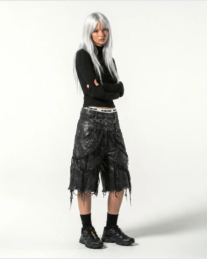 BARREN Series | Apocalyptic Pilgrimage Distressed Wide Shorts
