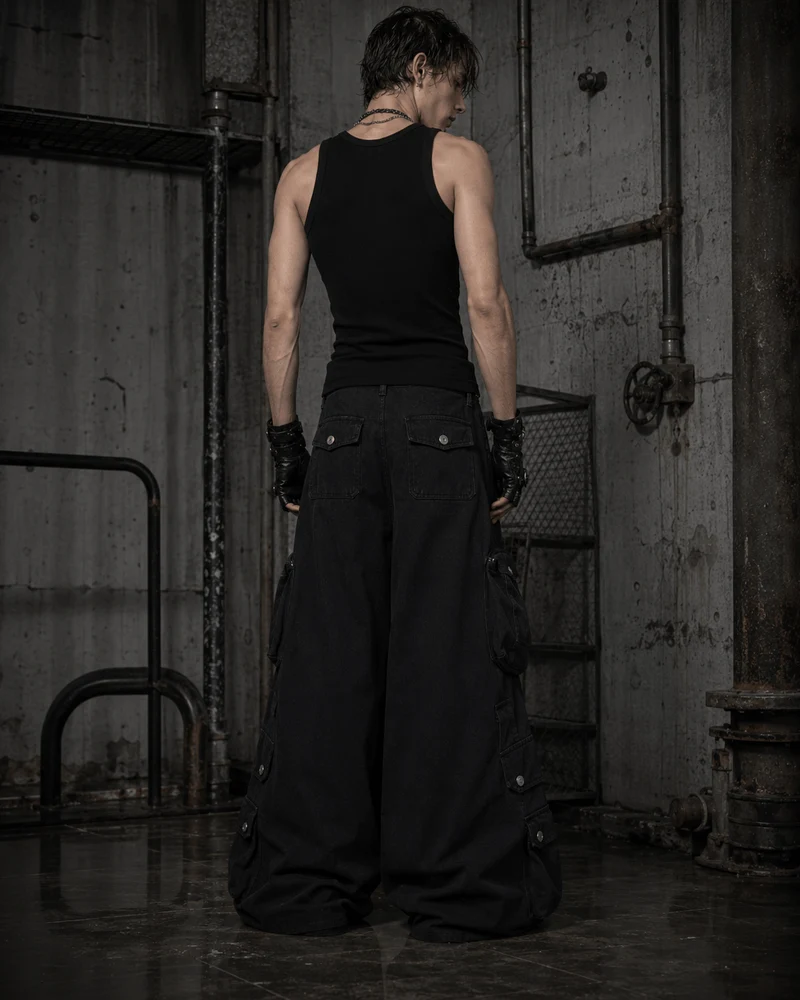 KIIKIO Utility Zipper Cargo Wide-Leg Pants