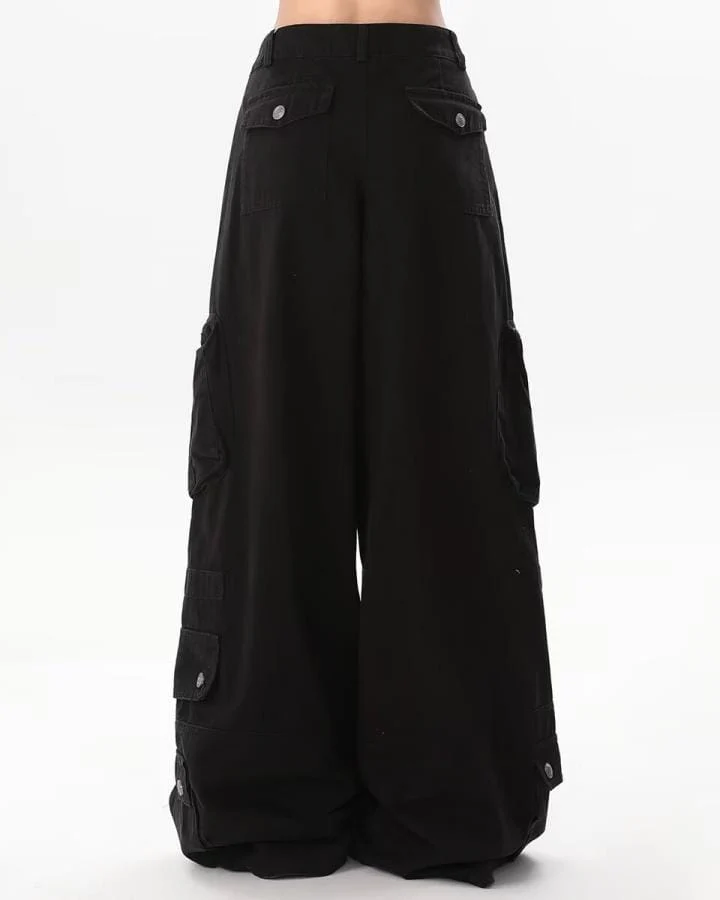KIIKIO Utility Zipper Cargo Wide-Leg Pants