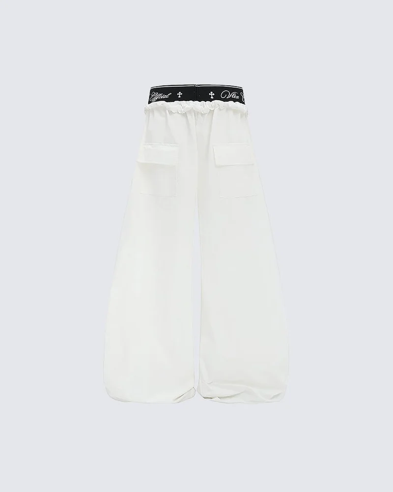 KIIKIO Retro Cross-Waistband Parachute Pants