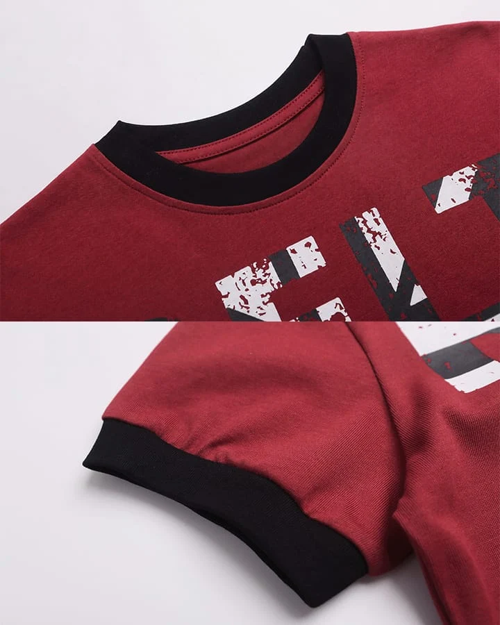 American Vintage Contrast Ringer Graphic T-Shirt New