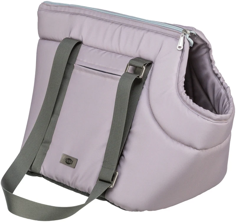 Gepolsterte Schultertasche Victoria für Hunde und Katzen, pastellfarben mit hellem Reißverschluss