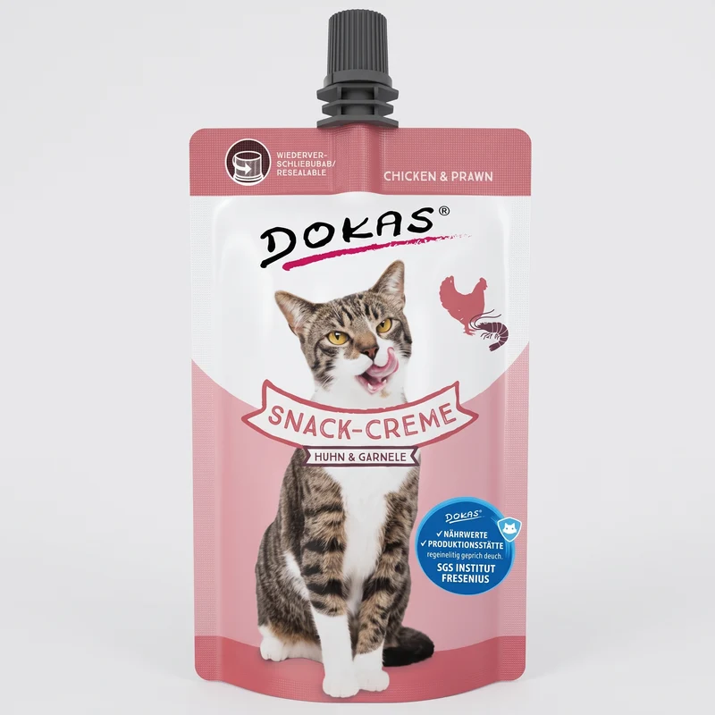 Dokas Katzensnack-Creme Huhn & Garnele – 90 g