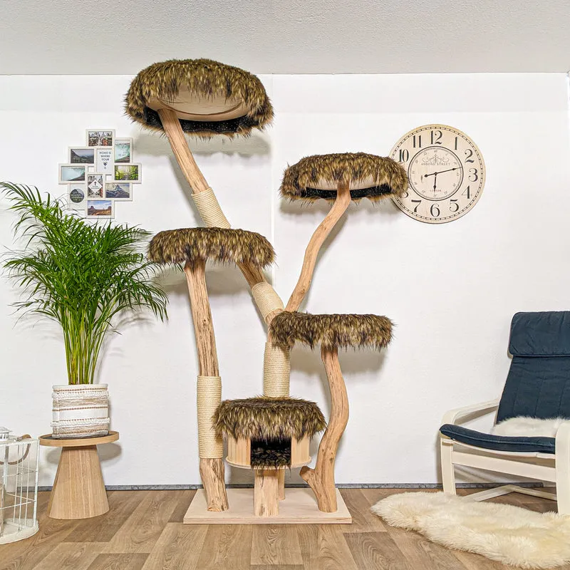 RESERVIERT - Naturkratzbaum 4251 Kratzbaum Natur Holz Design 210 cm hoch Katzenbaum