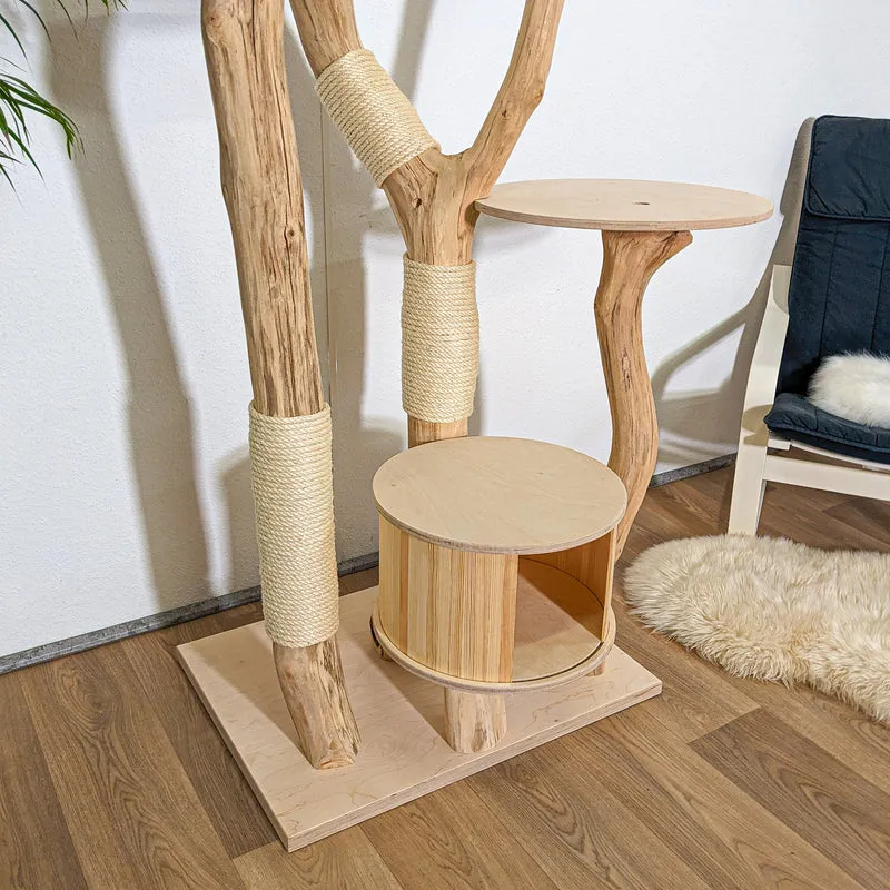RESERVIERT - Naturkratzbaum 4251 Kratzbaum Natur Holz Design 210 cm hoch Katzenbaum