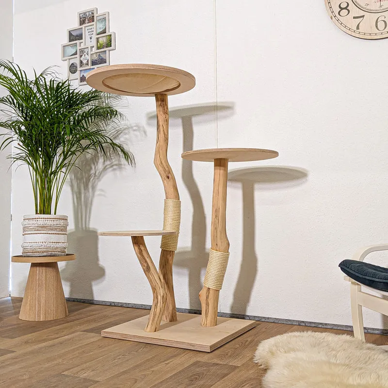 Naturkratzbaum 4249 Kratzbaum Natur Holz Design 135 cm hoch Katzenbaum