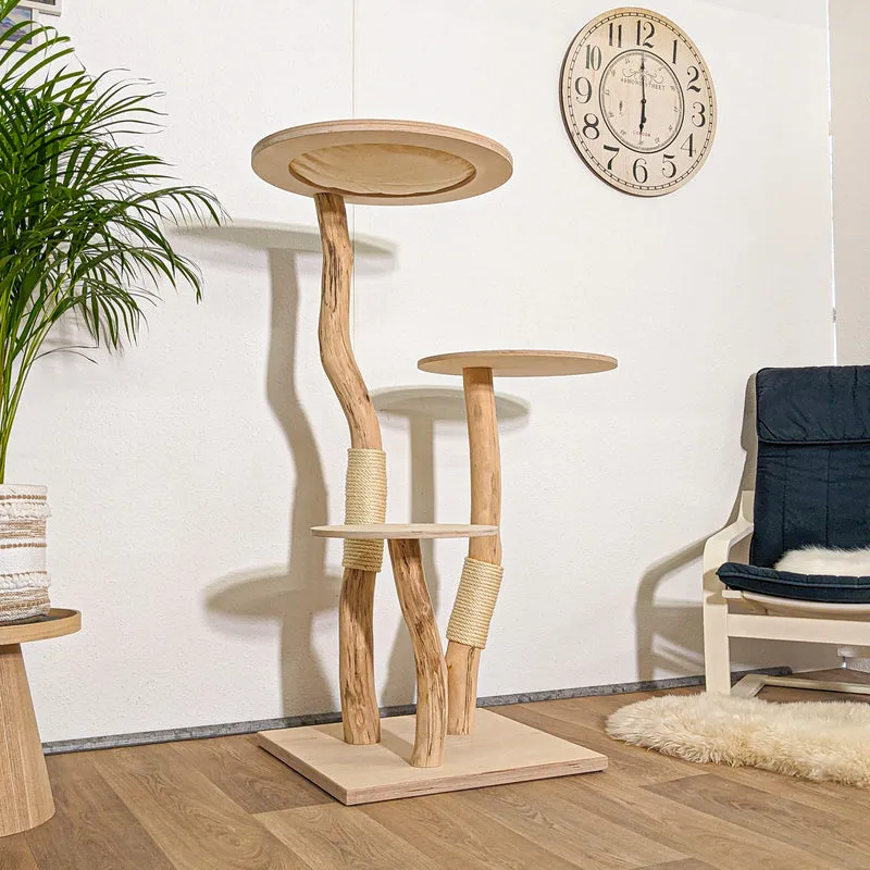 Naturkratzbaum 4249 Kratzbaum Natur Holz Design 135 cm hoch Katzenbaum
