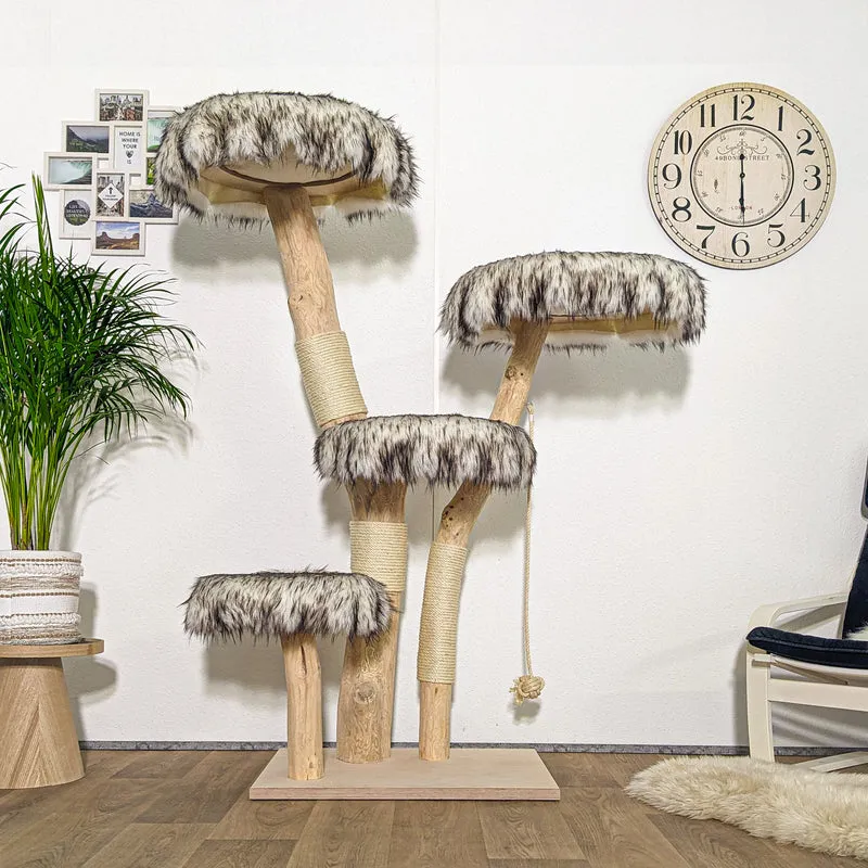 Naturkratzbaum 4230 Kratzbaum Natur Holz Design 175 cm hoch Katzenbaum