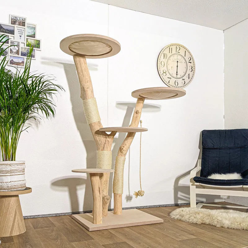 Naturkratzbaum 4230 Kratzbaum Natur Holz Design 175 cm hoch Katzenbaum