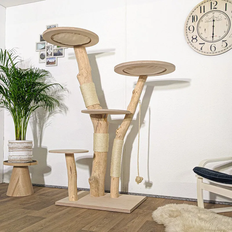 Naturkratzbaum 4230 Kratzbaum Natur Holz Design 175 cm hoch Katzenbaum