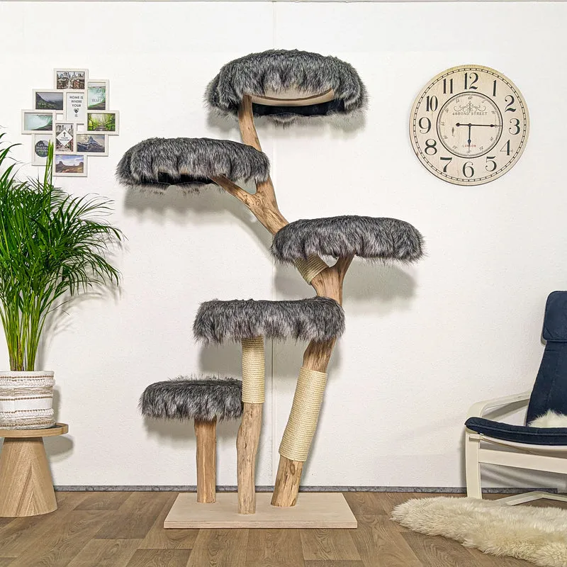 Naturkratzbaum 4224 Kratzbaum Natur Holz Design 195 cm hoch Katzenbaum
