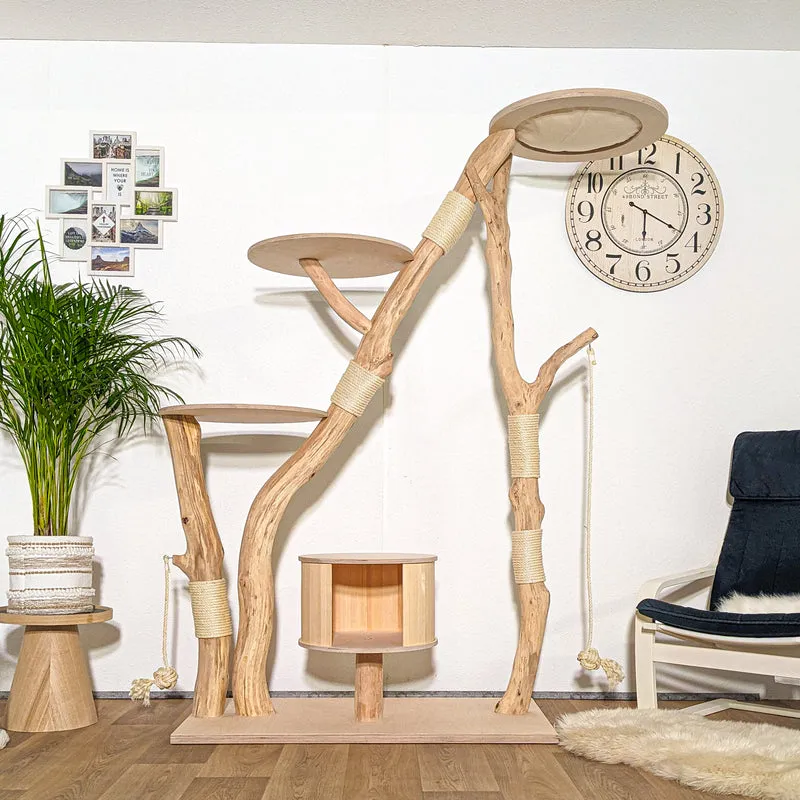 Naturkratzbaum 4220 Kratzbaum Natur Holz Design 200 cm hoch Katzenbaum