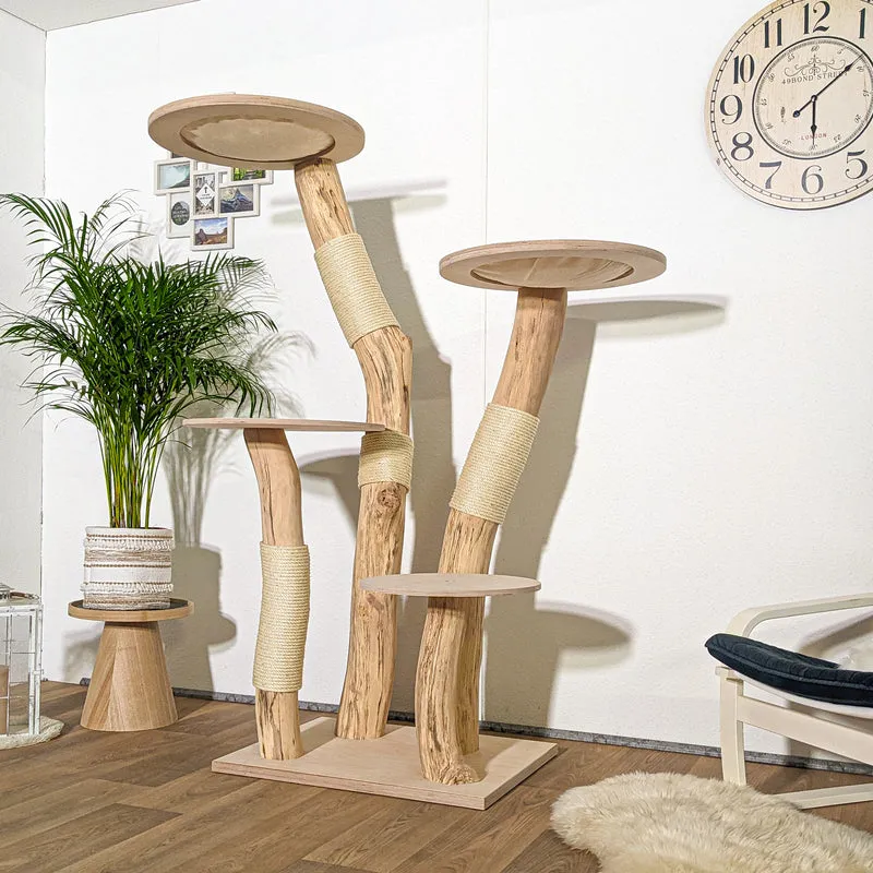 Naturkratzbaum 4219 Kratzbaum Natur Holz Design 175 cm hoch Katzenbaum