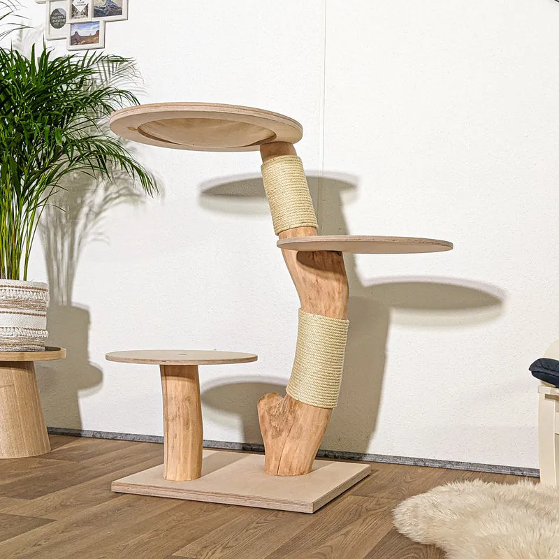 Naturkratzbaum 4216 Kratzbaum Natur Holz Design 110 cm hoch Katzenbaum
