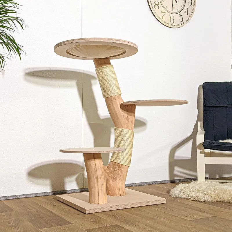 Naturkratzbaum 4216 Kratzbaum Natur Holz Design 110 cm hoch Katzenbaum
