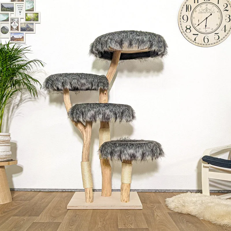 Naturkratzbaum 4210 Kratzbaum Natur Holz Design 125 cm hoch Katzenbaum