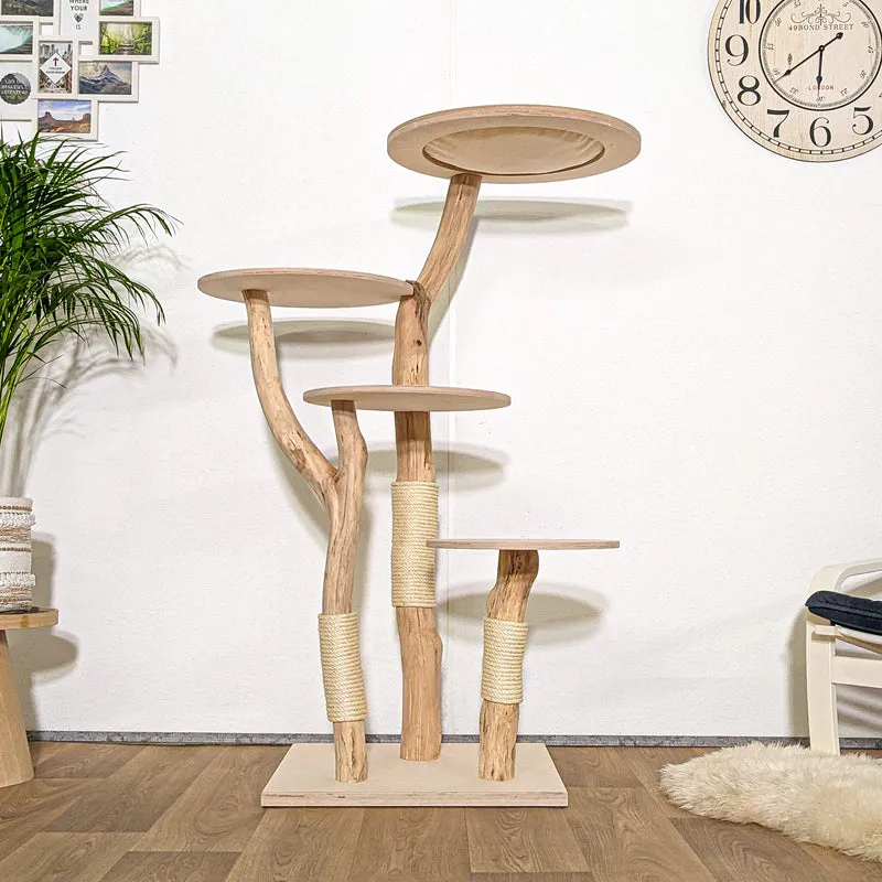 Naturkratzbaum 4210 Kratzbaum Natur Holz Design 125 cm hoch Katzenbaum