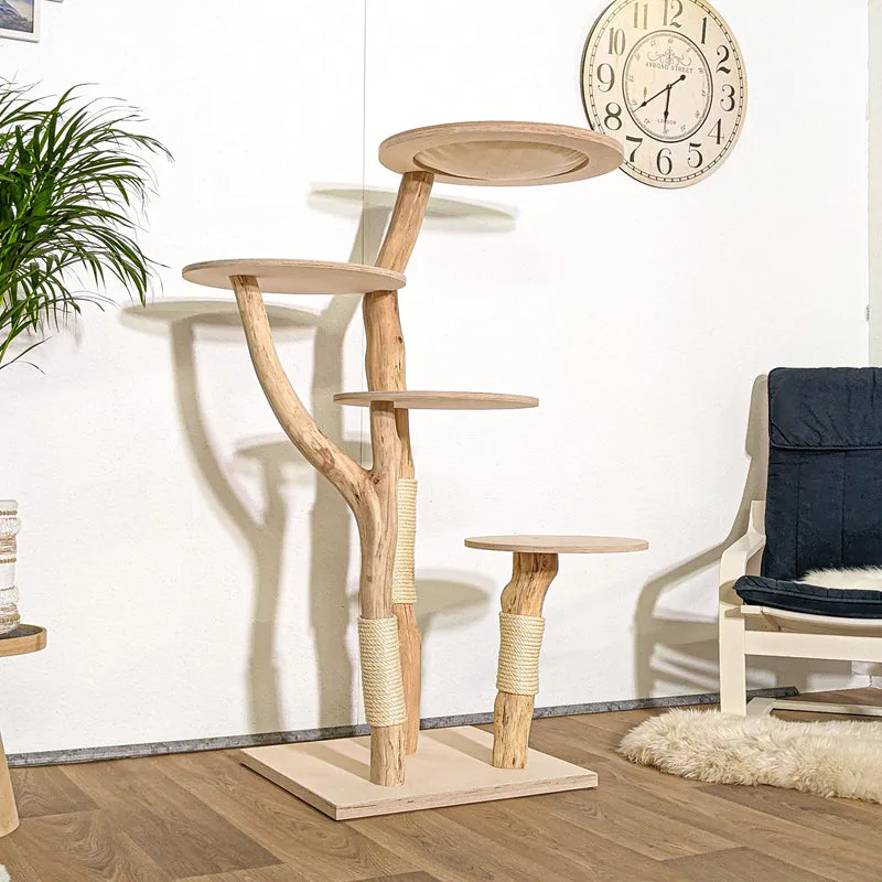 Naturkratzbaum 4210 Kratzbaum Natur Holz Design 125 cm hoch Katzenbaum