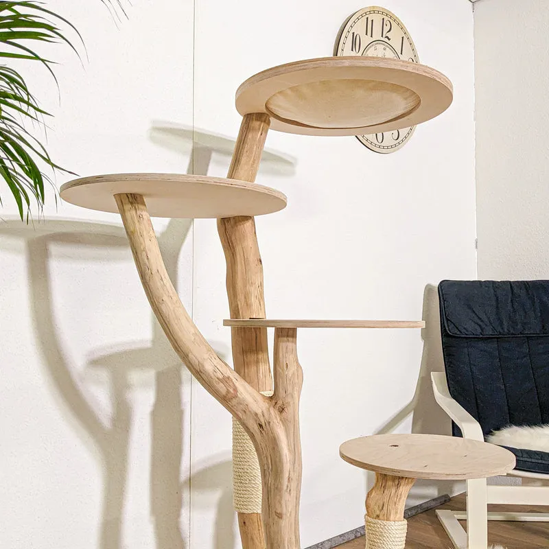 Naturkratzbaum 4210 Kratzbaum Natur Holz Design 125 cm hoch Katzenbaum