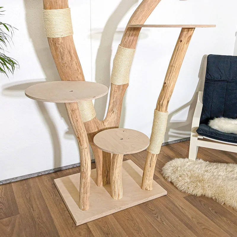 RESERVIERT + ÄNDERUNG Naturkratzbaum 4208 Kratzbaum Natur Holz Design 205 cm hoch Katzenbaum