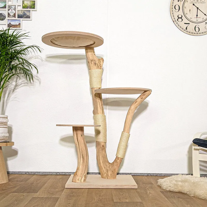 Naturkratzbaum 4207 Kratzbaum Natur Holz Design 135 cm hoch Katzenbaum