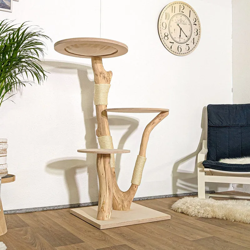 Naturkratzbaum 4207 Kratzbaum Natur Holz Design 135 cm hoch Katzenbaum
