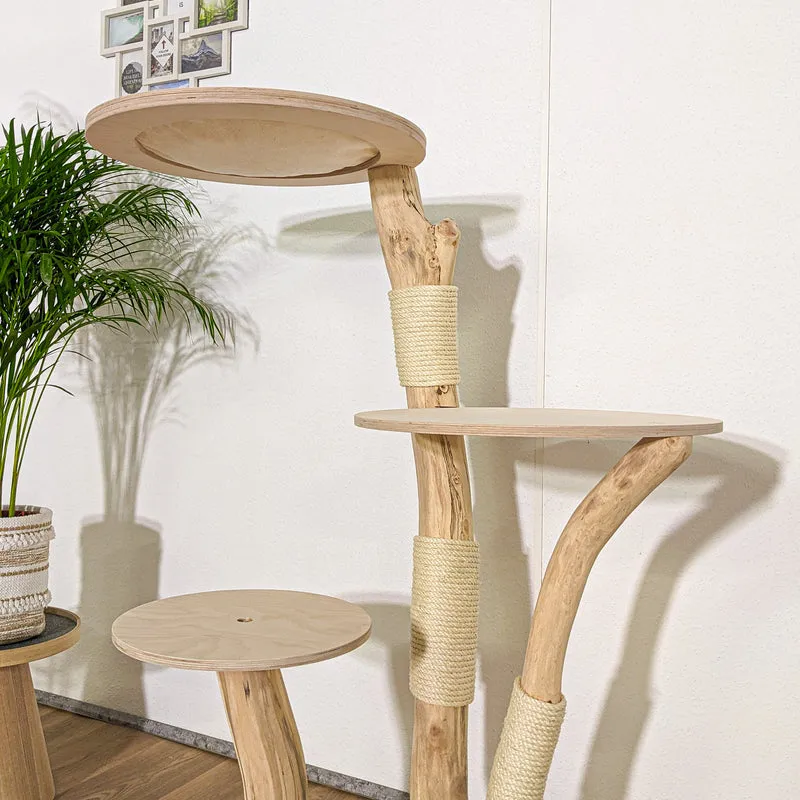 Naturkratzbaum 4207 Kratzbaum Natur Holz Design 135 cm hoch Katzenbaum