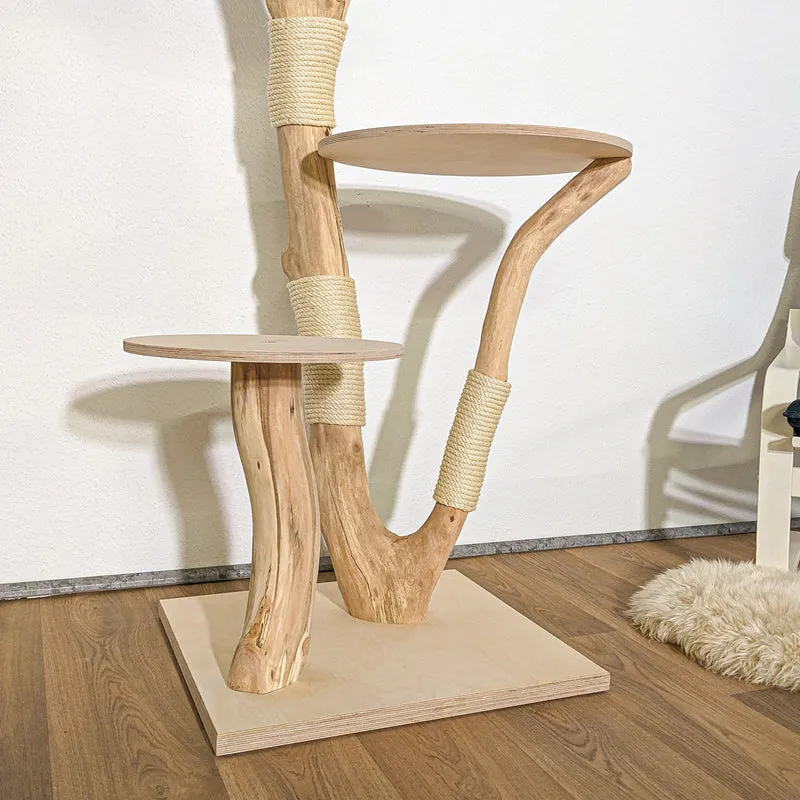 Naturkratzbaum 4207 Kratzbaum Natur Holz Design 135 cm hoch Katzenbaum