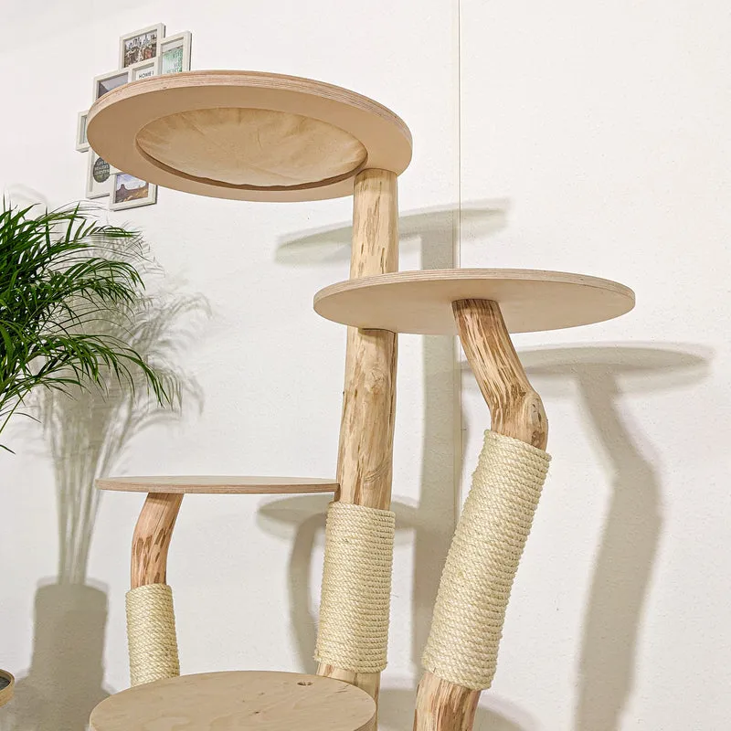 Naturkratzbaum 4206 Kratzbaum Natur Holz Design 145 cm hoch Katzenbaum