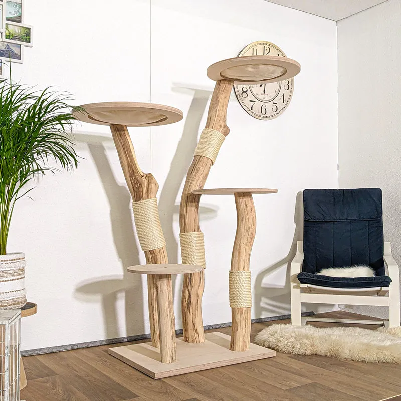 Naturkratzbaum 4205 Kratzbaum Natur Holz Design 174 cm hoch Katzenbaum