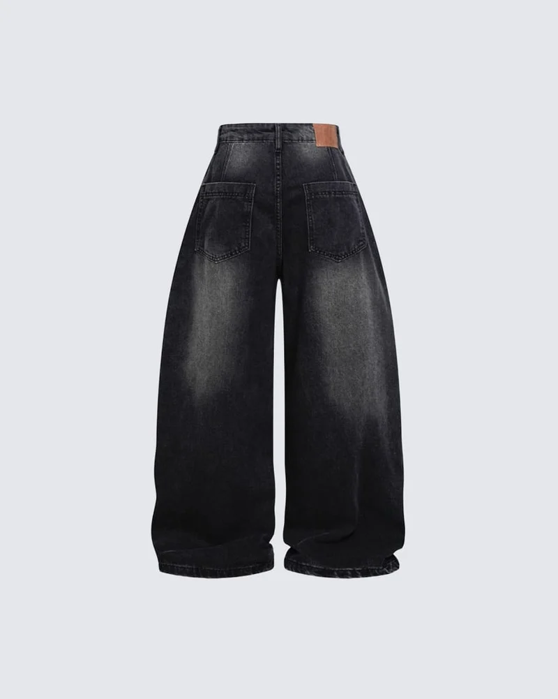 High Street Distressed Oversized Dragging Dad Denim Pants