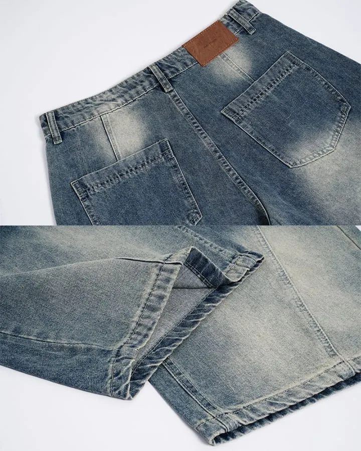 High Street Distressed Oversized Dragging Dad Denim Pants