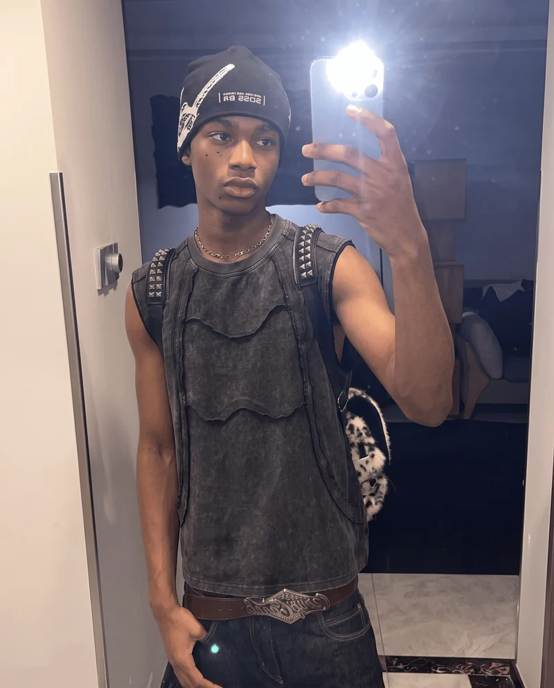 KIIKIO Retro Frayed Sleeveless Vest